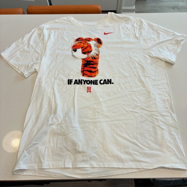 Nike Tiger Woods If Anyone Can T-Shirt Size XXL White