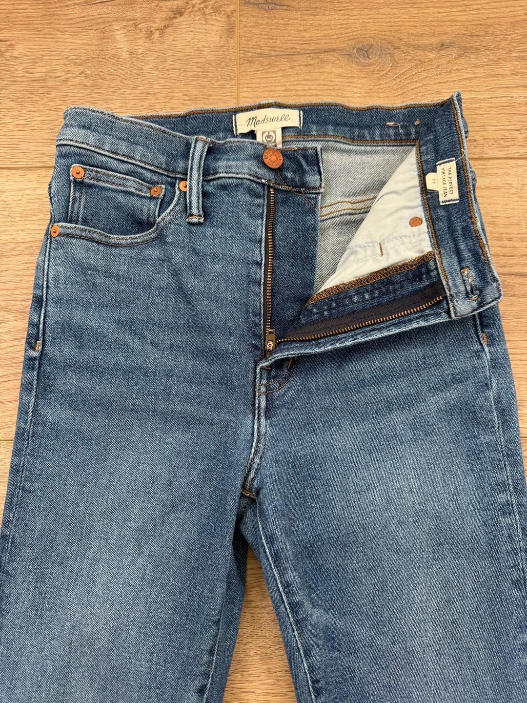 Madewell The Perfect Vintage Jeans Size 26 High Rise Medium Wash Tapered 5