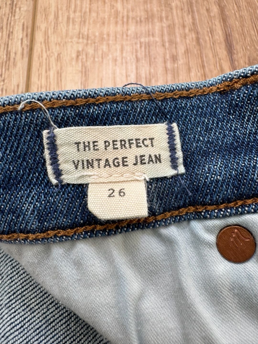 Madewell The Perfect Vintage Jeans Size 26 High Rise Medium Wash Tapered 6