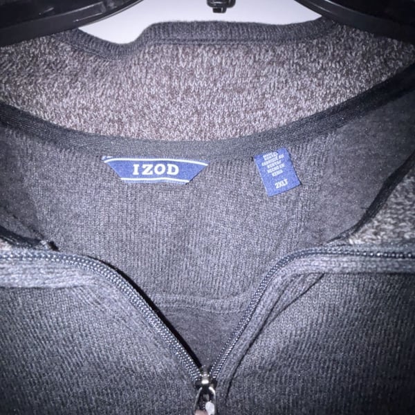 IZOD 1/4 Zip Pullover Sweater Size 2XLT Charcoal Gray Fleece NWT