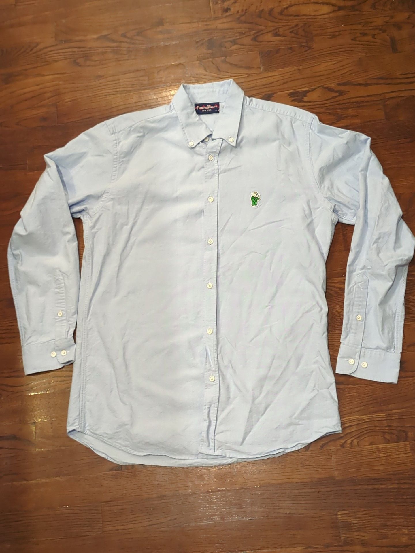 Rowing Blazers Oxford Shirt Size XL Light Blue Babar Elephant OCBD 2