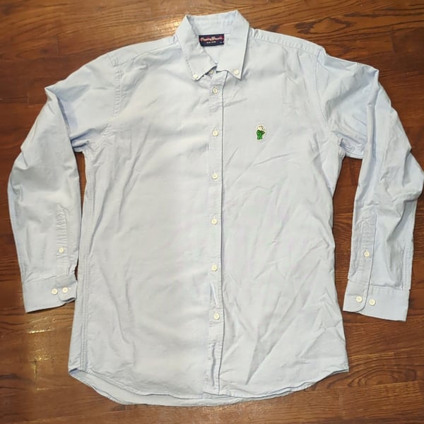 Rowing Blazers Oxford Shirt Size XL Light Blue Babar Elephant OCBD