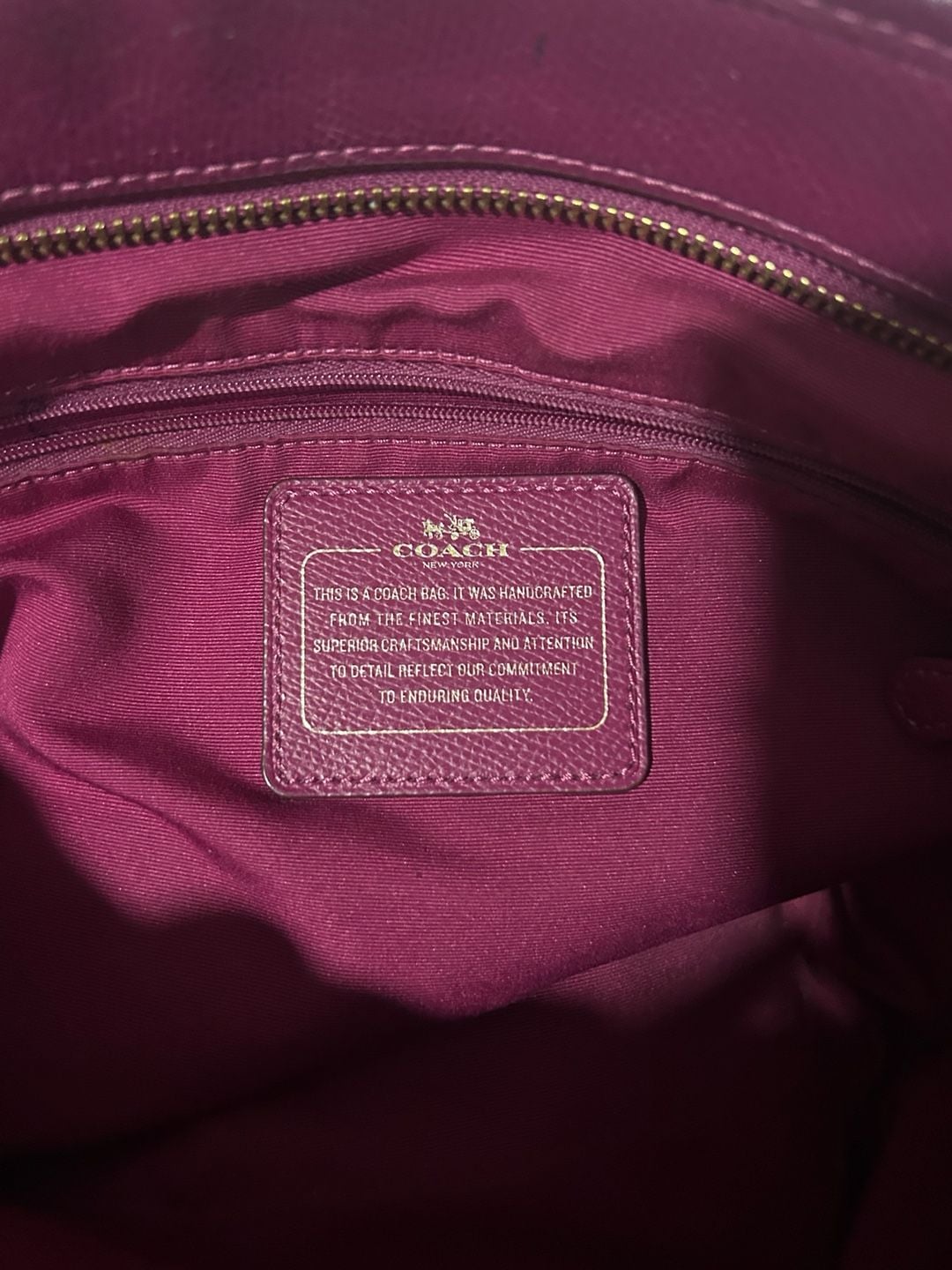 Coach City Zip Tote Fuchsia Crossgrain Leather 8