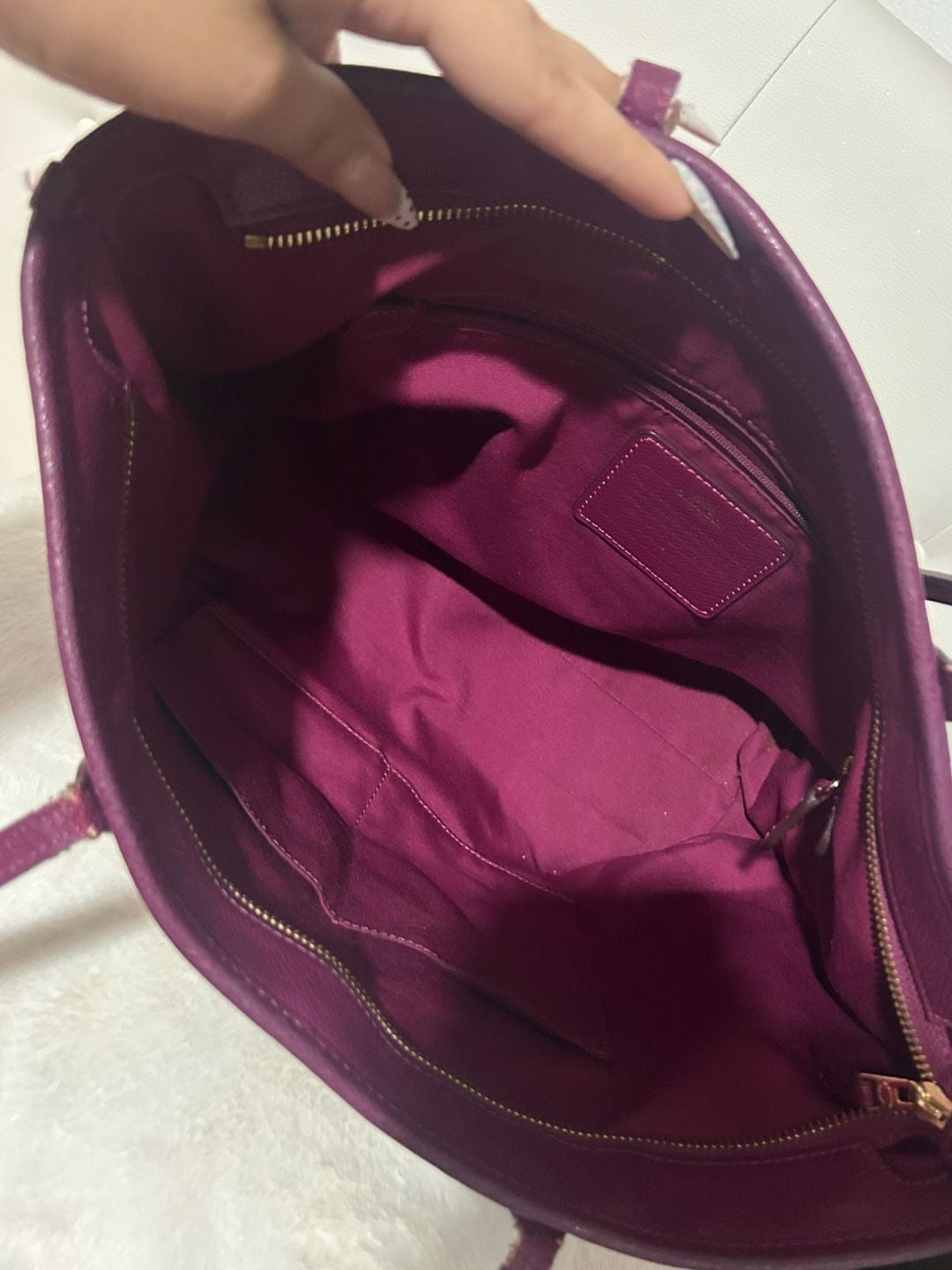 Coach City Zip Tote Fuchsia Crossgrain Leather 9