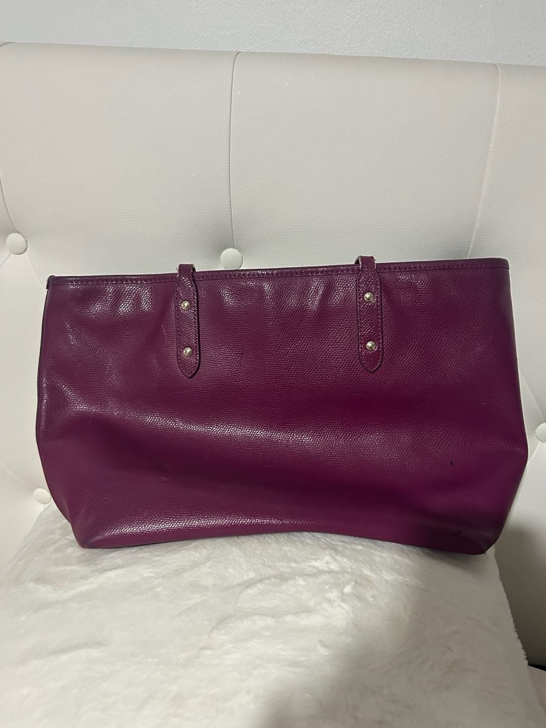 Coach City Zip Tote Fuchsia Crossgrain Leather 15