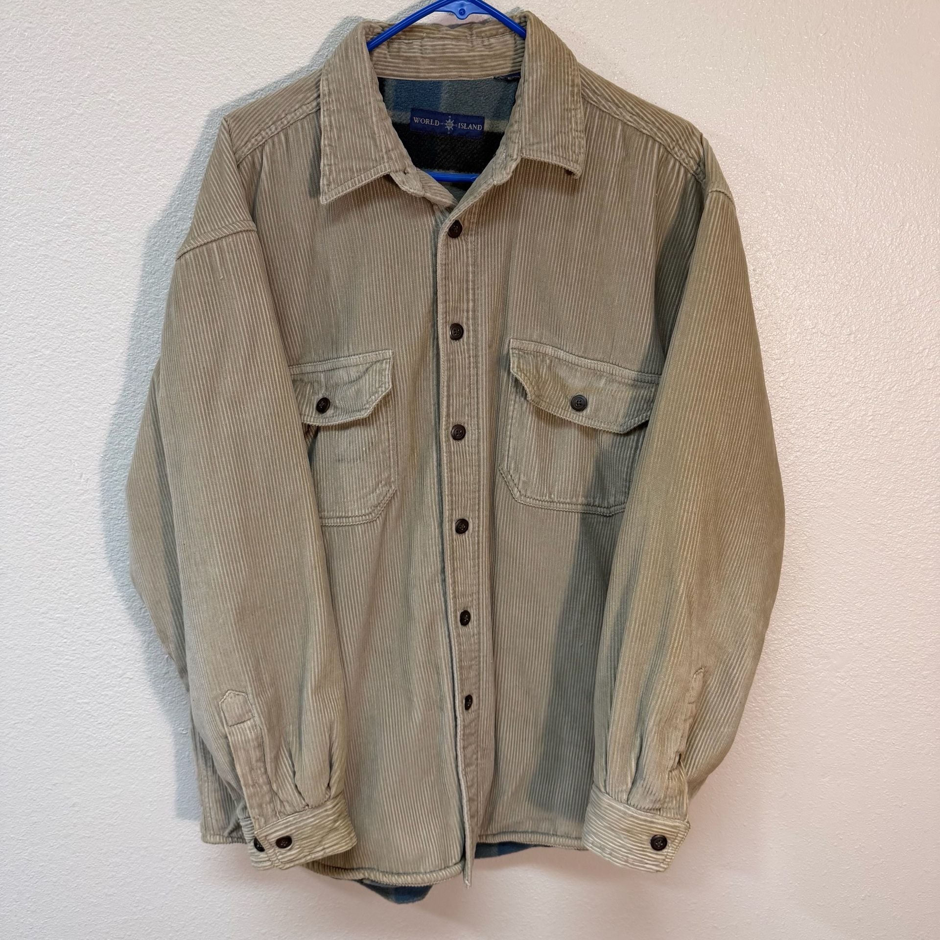 World Island Corduroy Fleece Lined Shirt Jacket Beige 2