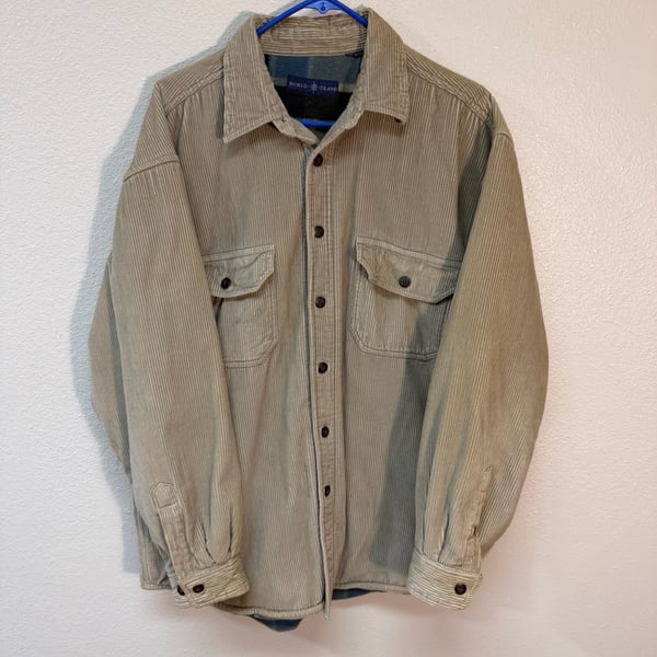 World Island Corduroy Fleece Lined Shirt Jacket Beige
