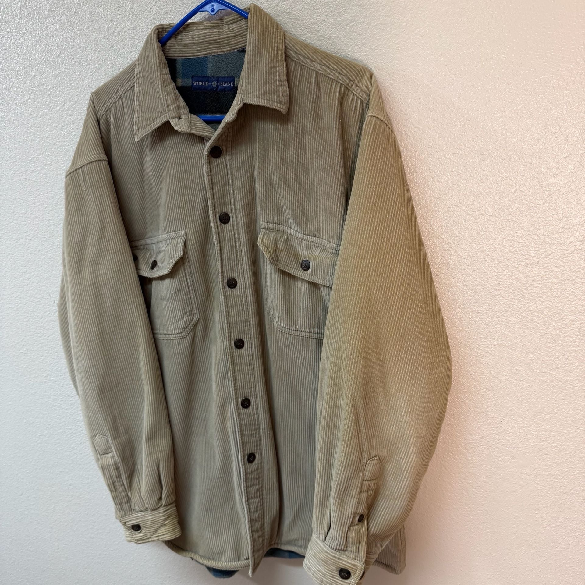 World Island Corduroy Fleece Lined Shirt Jacket Beige 3
