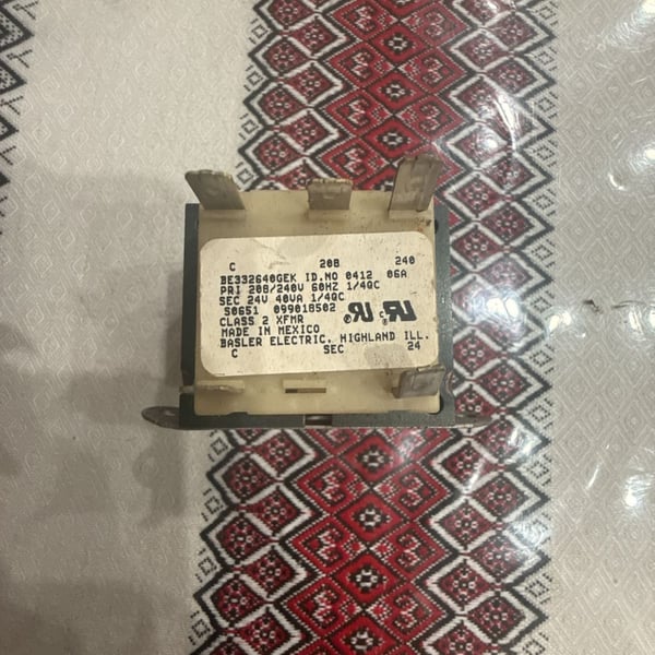 S 2 Basler Electric BE332640GEK Transformer 208/240V 24V