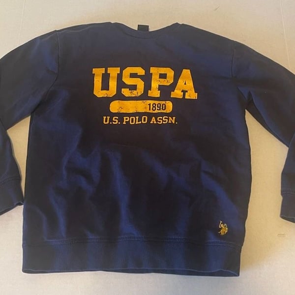 U.S. Polo Assn. Crewneck Sweatshirt Size L 10-12 Navy Blue USPA 1890