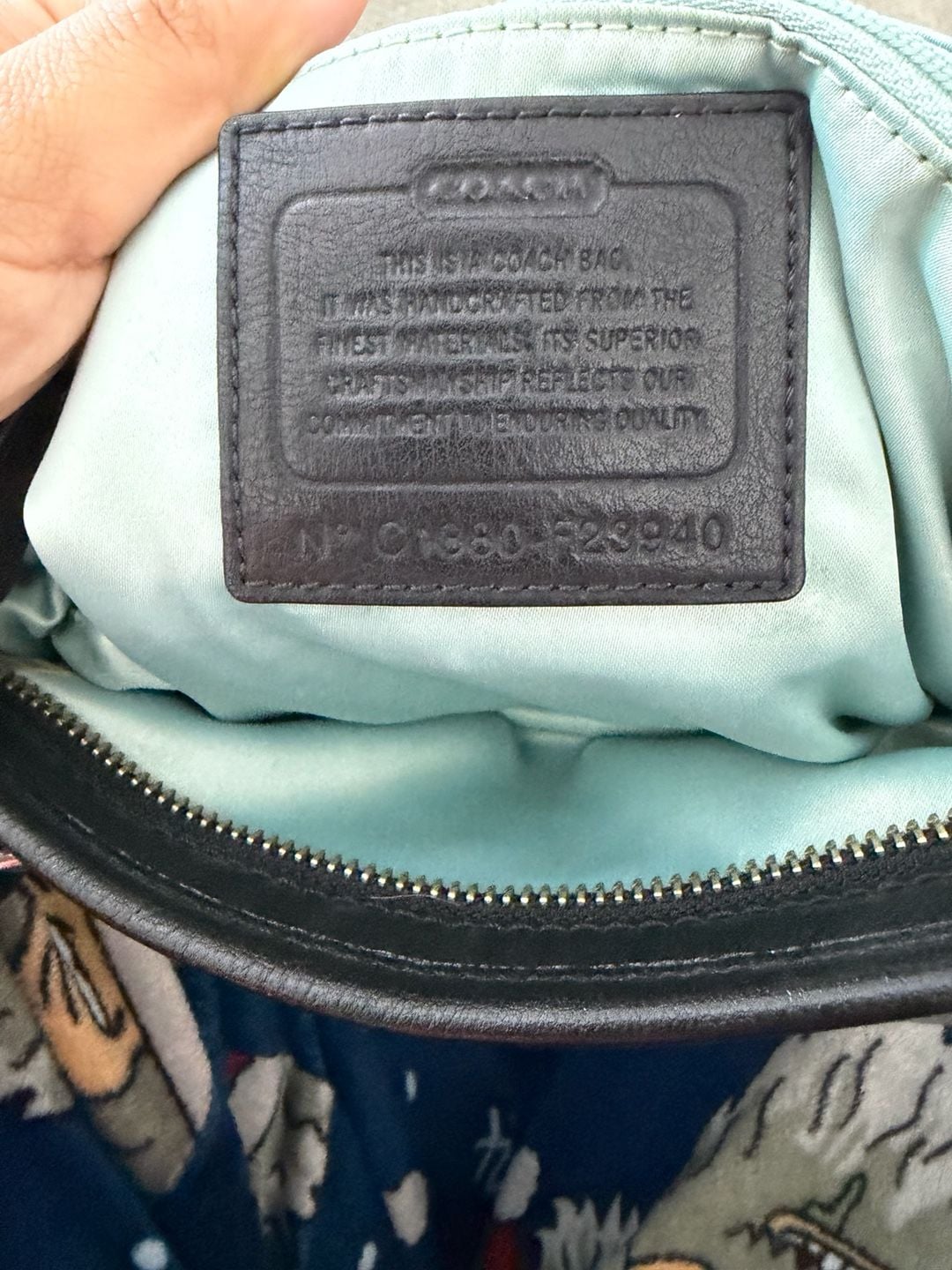 Coach Signature C F23940 Black Gray Convertible Tote Bag 4