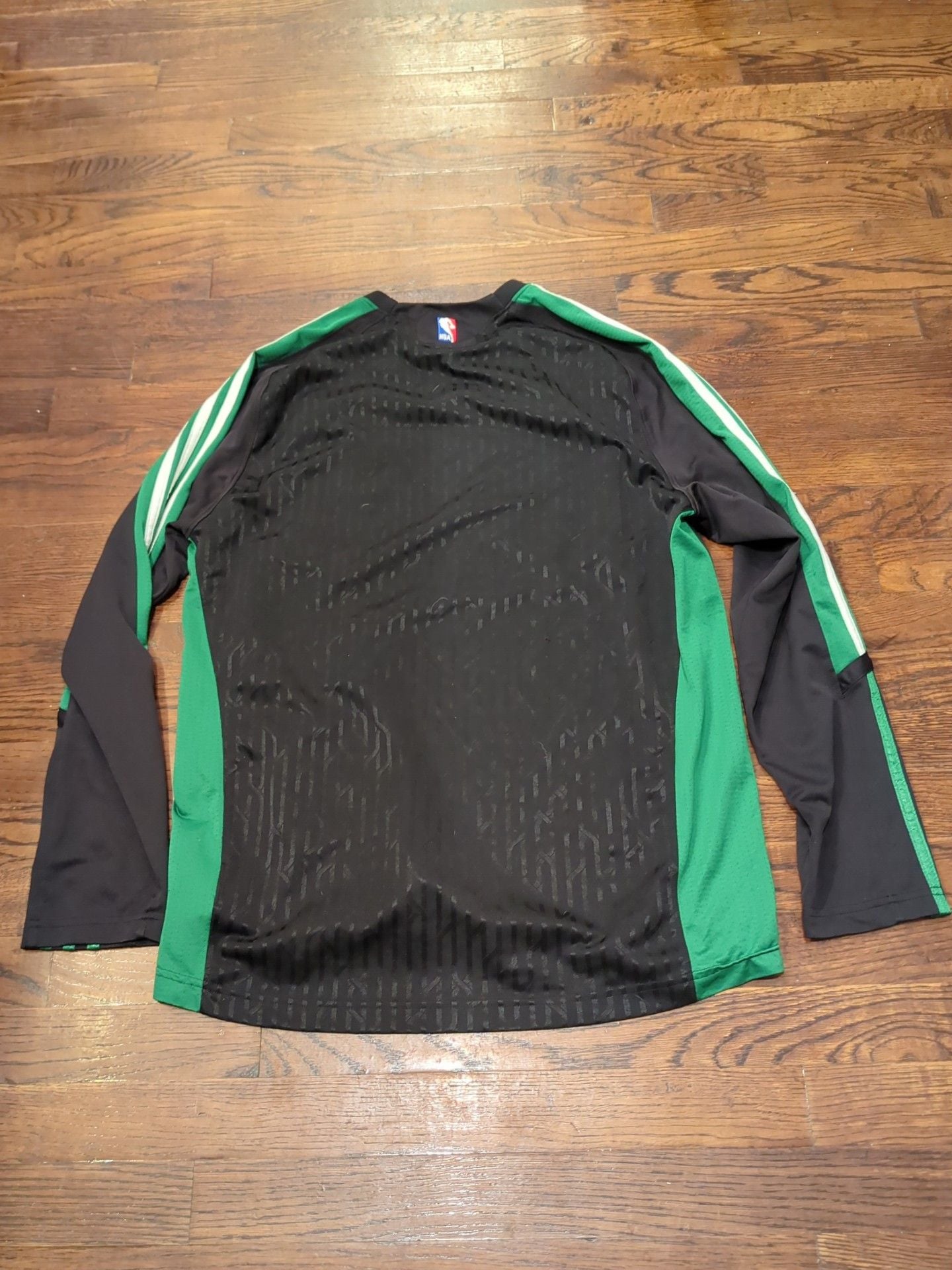 Adidas Boston Celtics Long Sleeve Shooting Jersey Size L Black Green 3