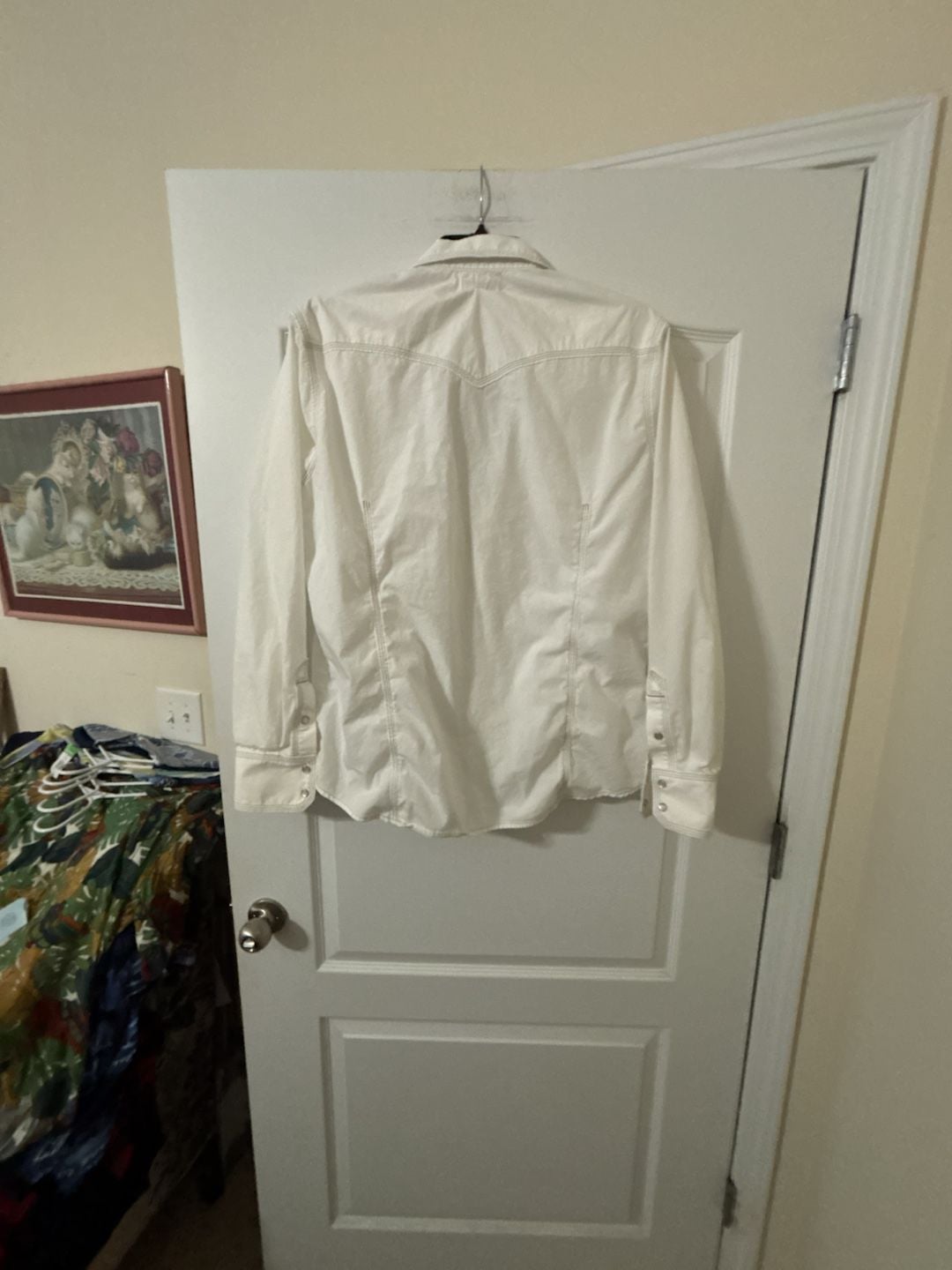 True Religion Western Shirt Size 2XL White Pearl Snap Long Sleeve 7