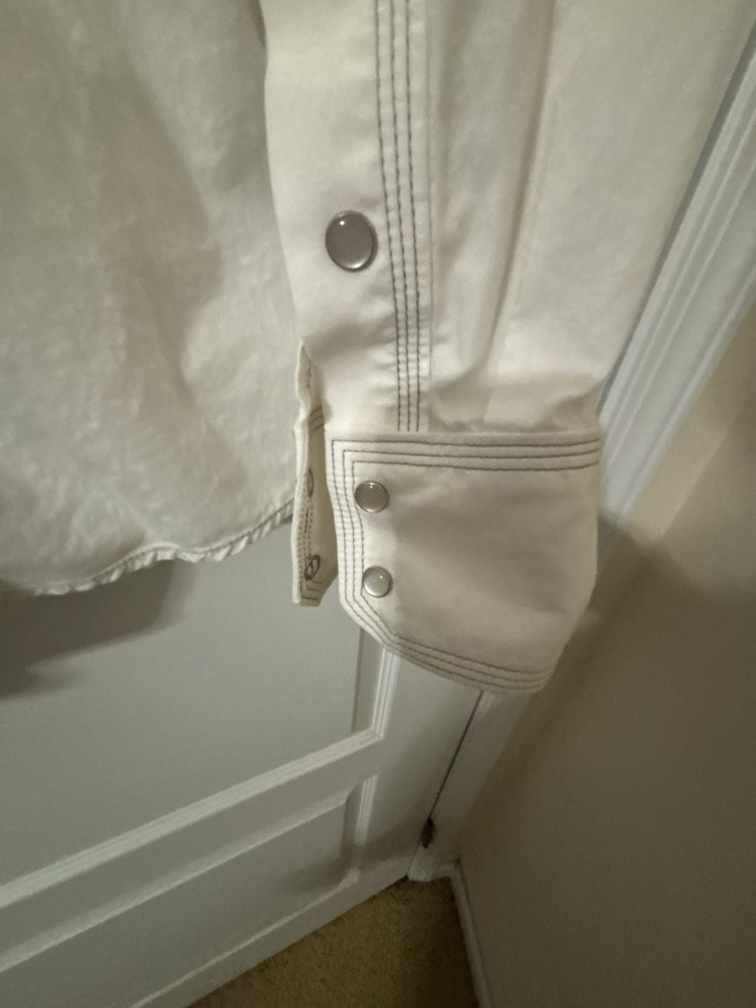 True Religion Western Shirt Size 2XL White Pearl Snap Long Sleeve 9