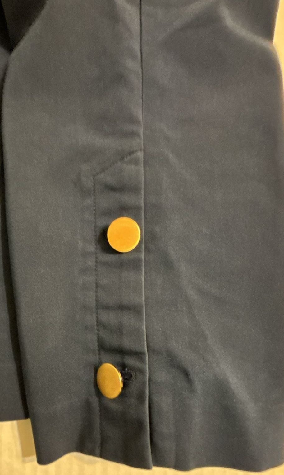 Ann Taylor Factory Pants Size 4 Navy Blue Ankle Work Trousers Button Hem 9