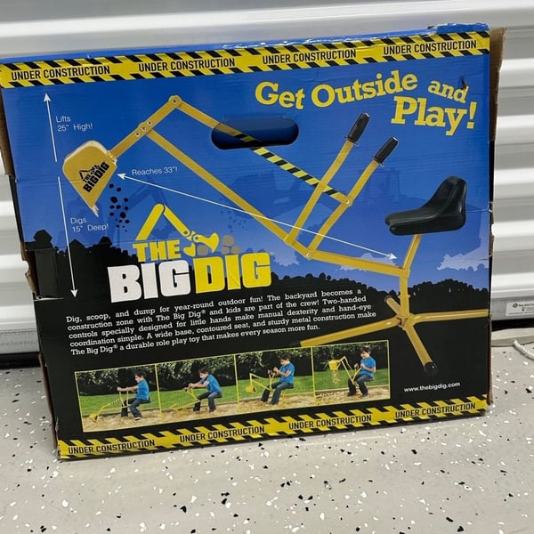 The Big Dig Sandbox Digger Excavator Crane Toy With Base