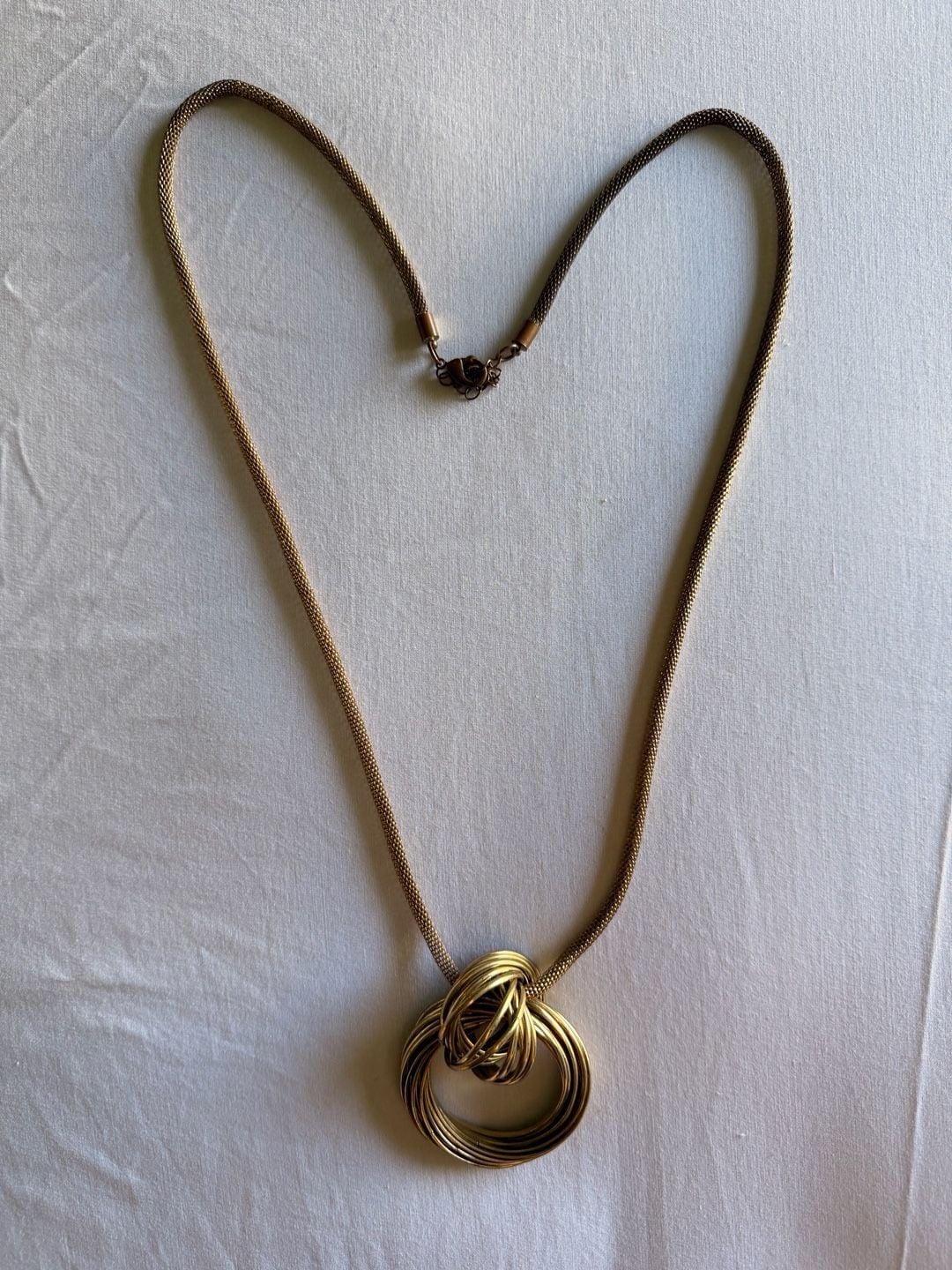Vintage Gold Tone Multi Circle Statement Necklace 2