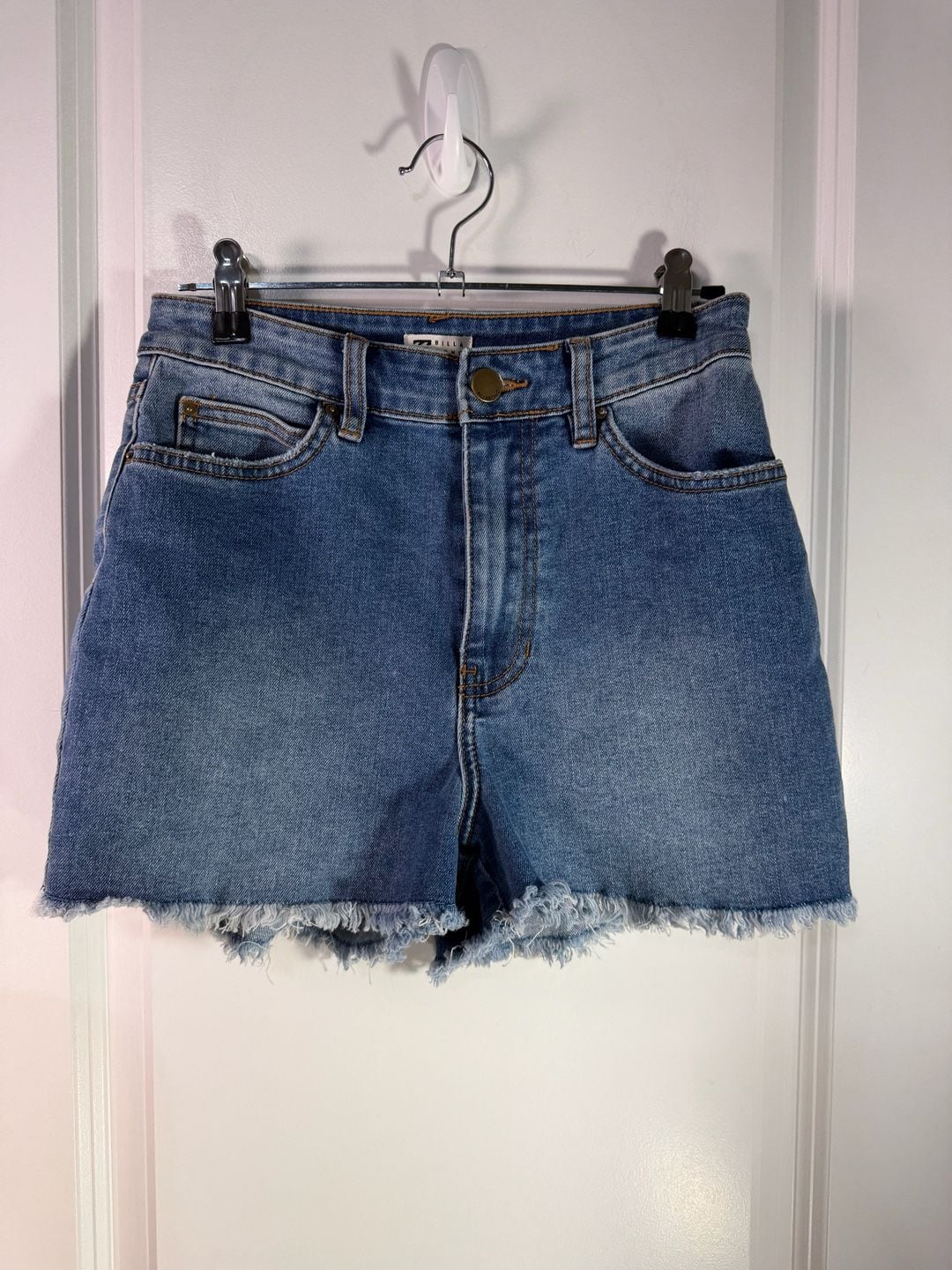 Billabong Denim Shorts Size 25 Blue Frayed Hem 2