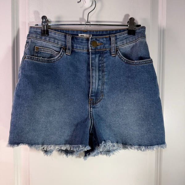 Billabong Denim Shorts Size 25 Blue Frayed Hem