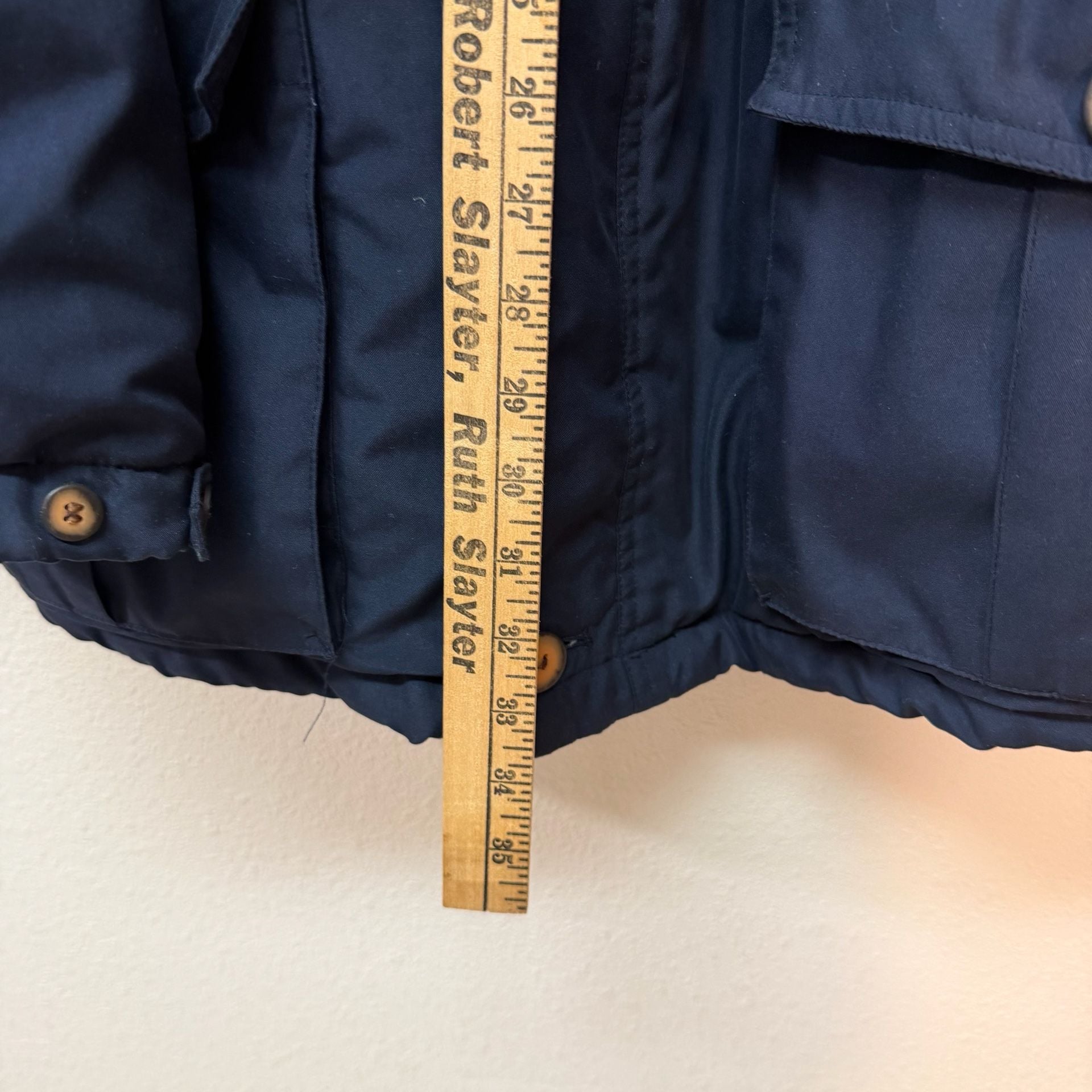 Canyon Guide Outfitters Jacket Size L Navy Plaid Lined Leather Collar Gorpcore  8