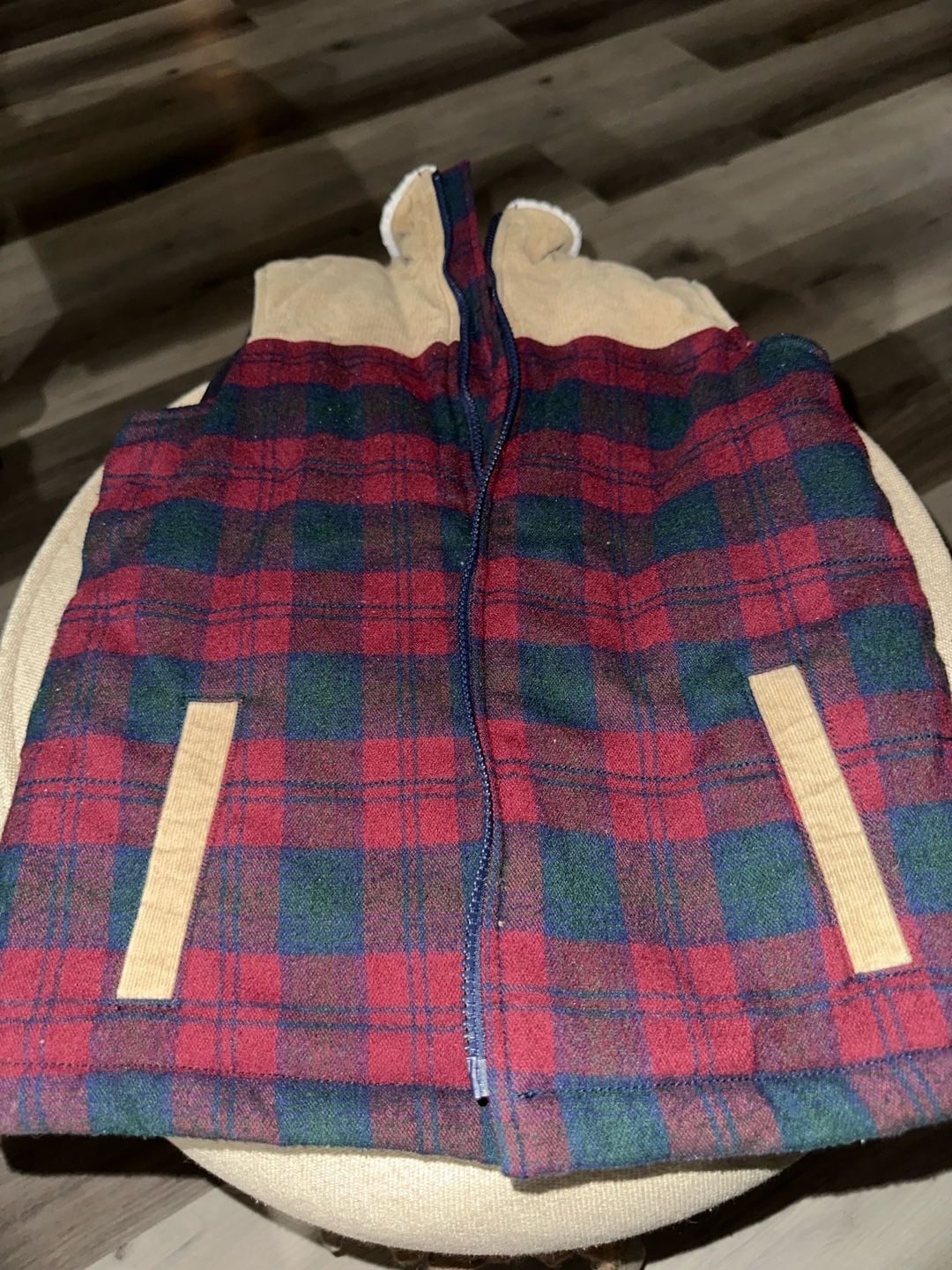 Kapital K Vest Size 6 boys Red Plaid Sherpa Fleece Lined 1