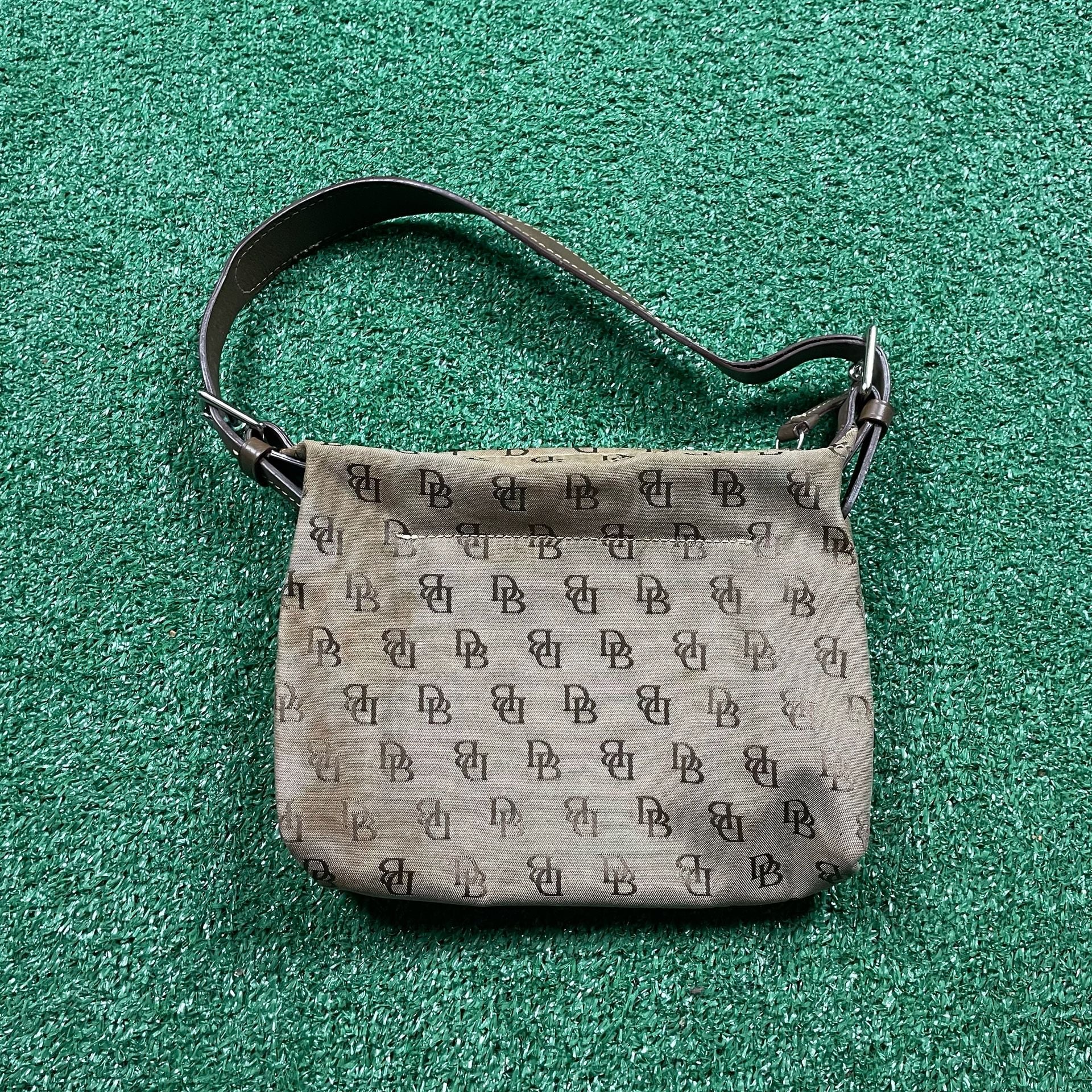 Dooney & Bourke Monogram Canvas Shoulder Bag Brown Y2K Handbag 4