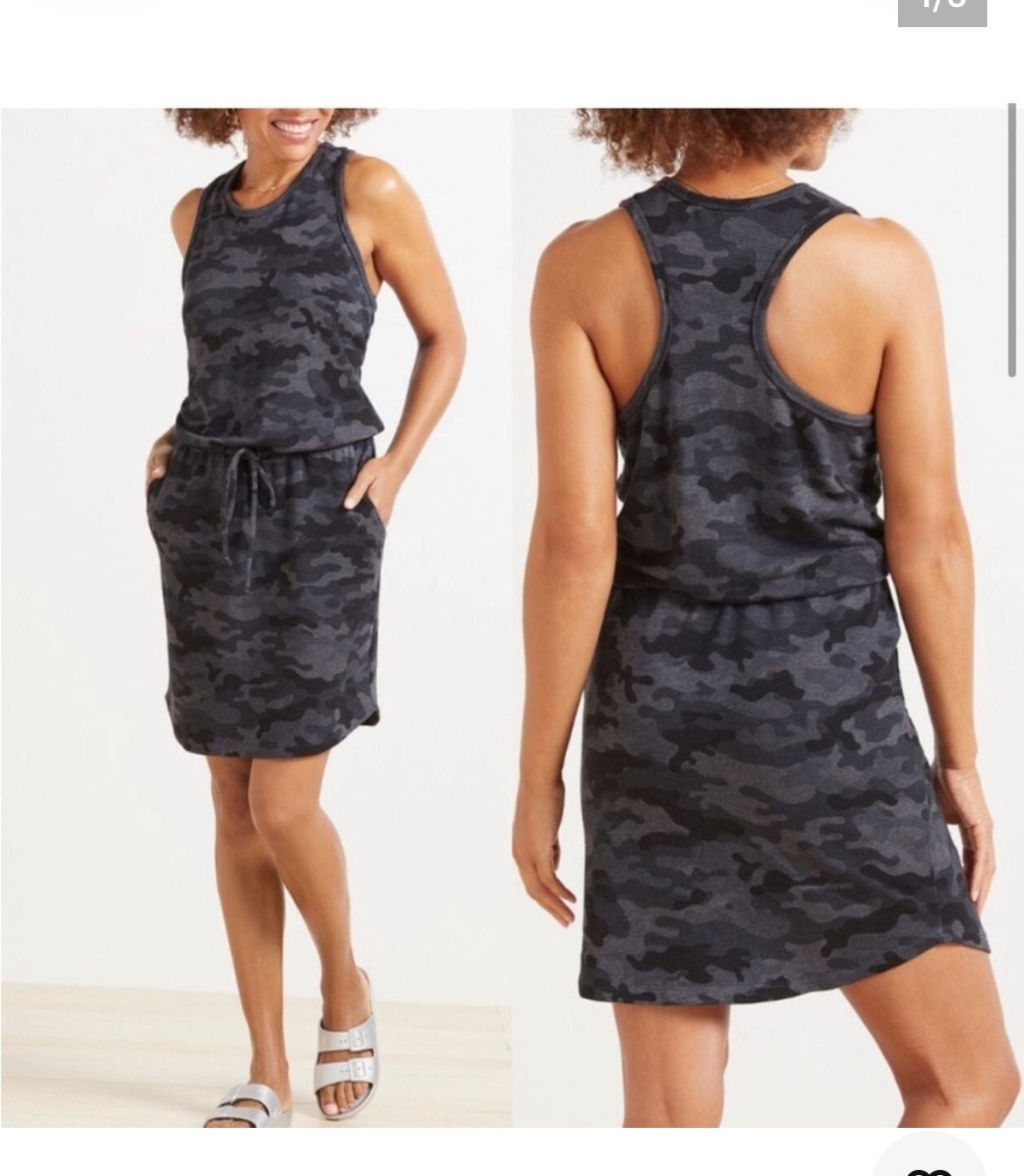 Sundry For Evereve Camo Romper Size 4/XL Grey Black Sleeveless A809 2