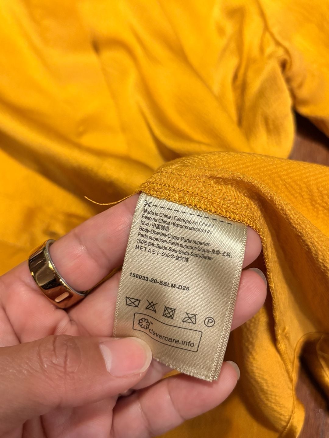 Scotch & Soda Classics 100% Silk Blouse Size S Golden Orange Long Sleeve Shirt 4