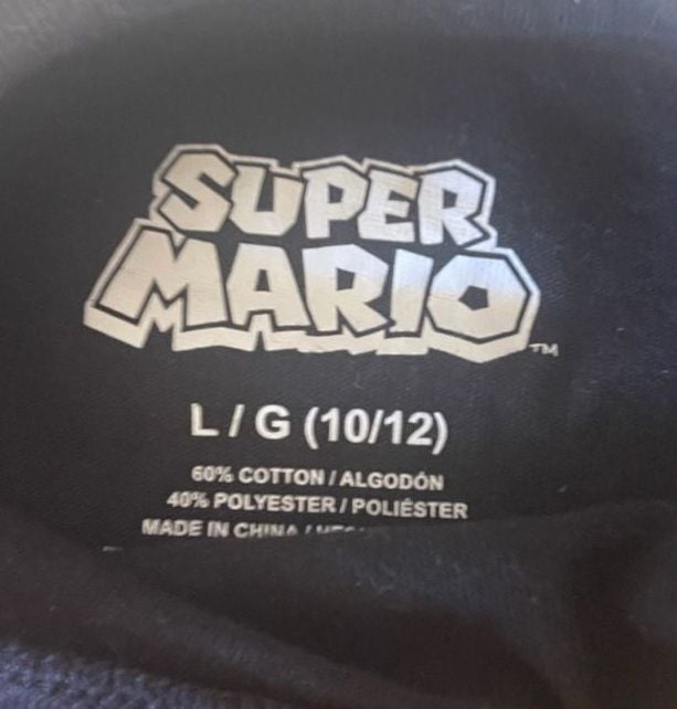Super Mario Graphic T-Shirt Size L (10/12) Black 4