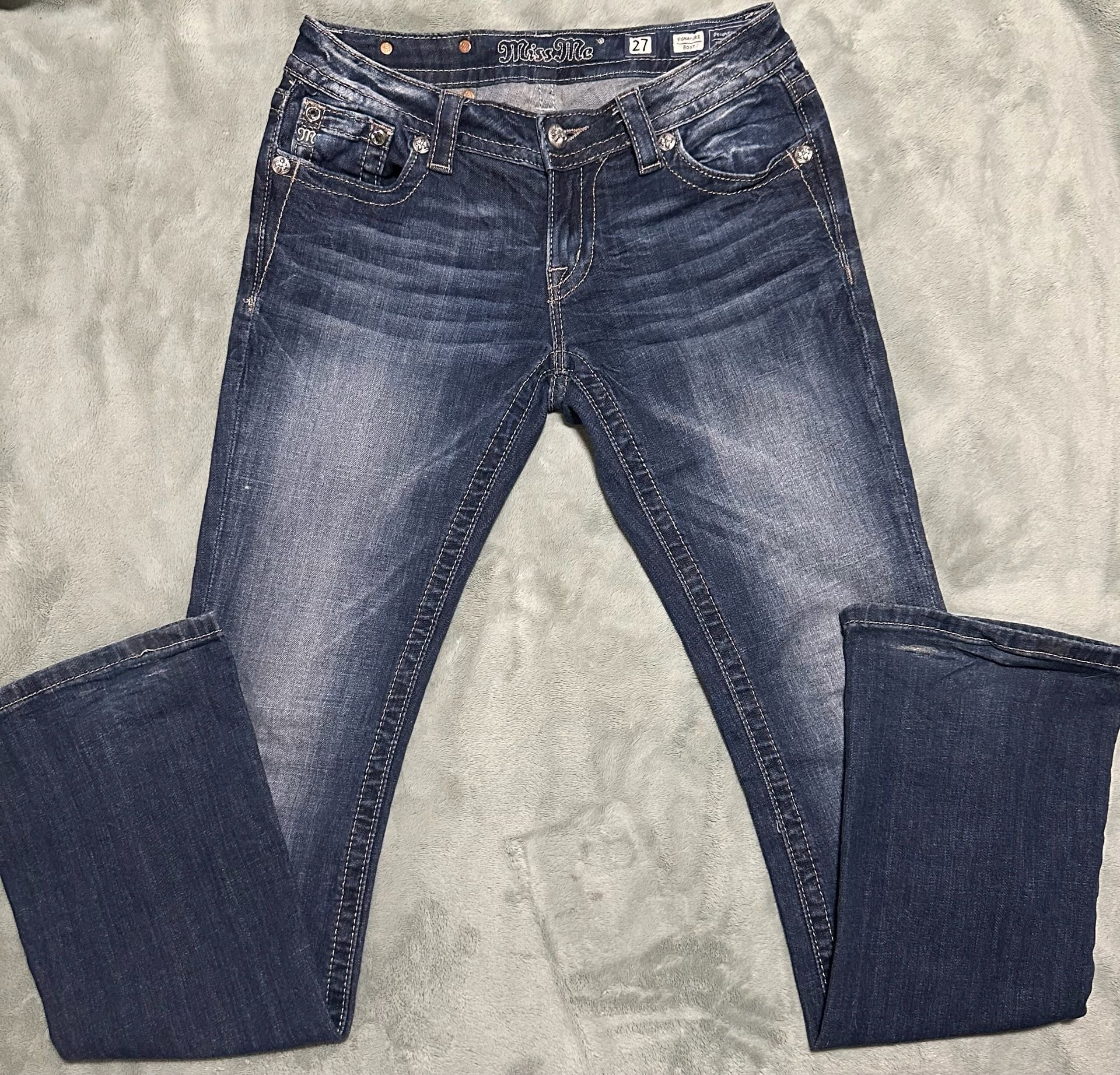 Miss Me Signature Boot Jeans Size 27 Dark Wash Denim Bootcut 2