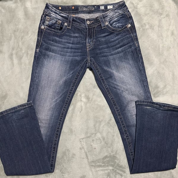 Miss Me Signature Boot Jeans Size 27 Dark Wash Denim Bootcut