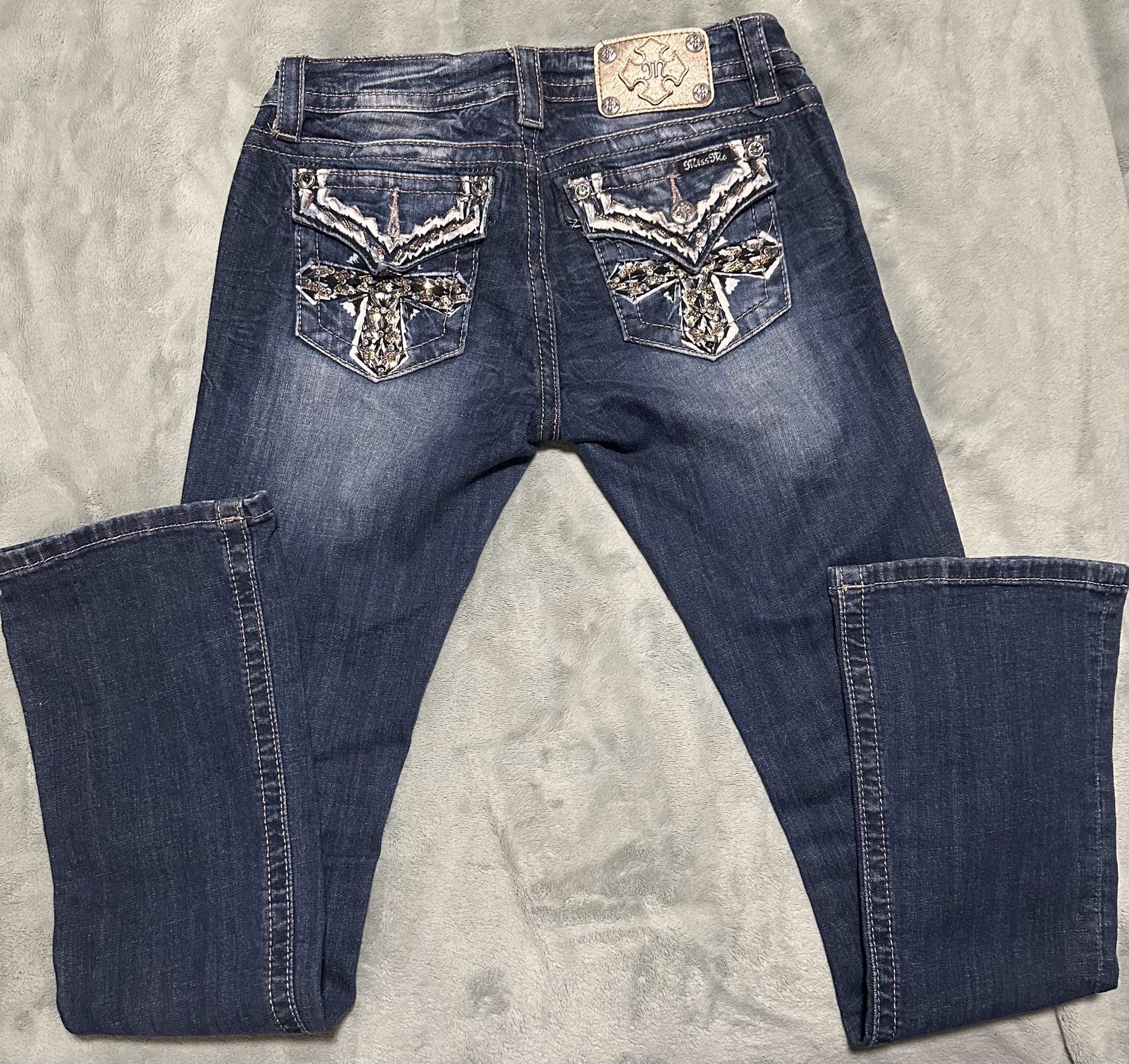 Miss Me Signature Boot Jeans Size 27 Dark Wash Denim Bootcut 4