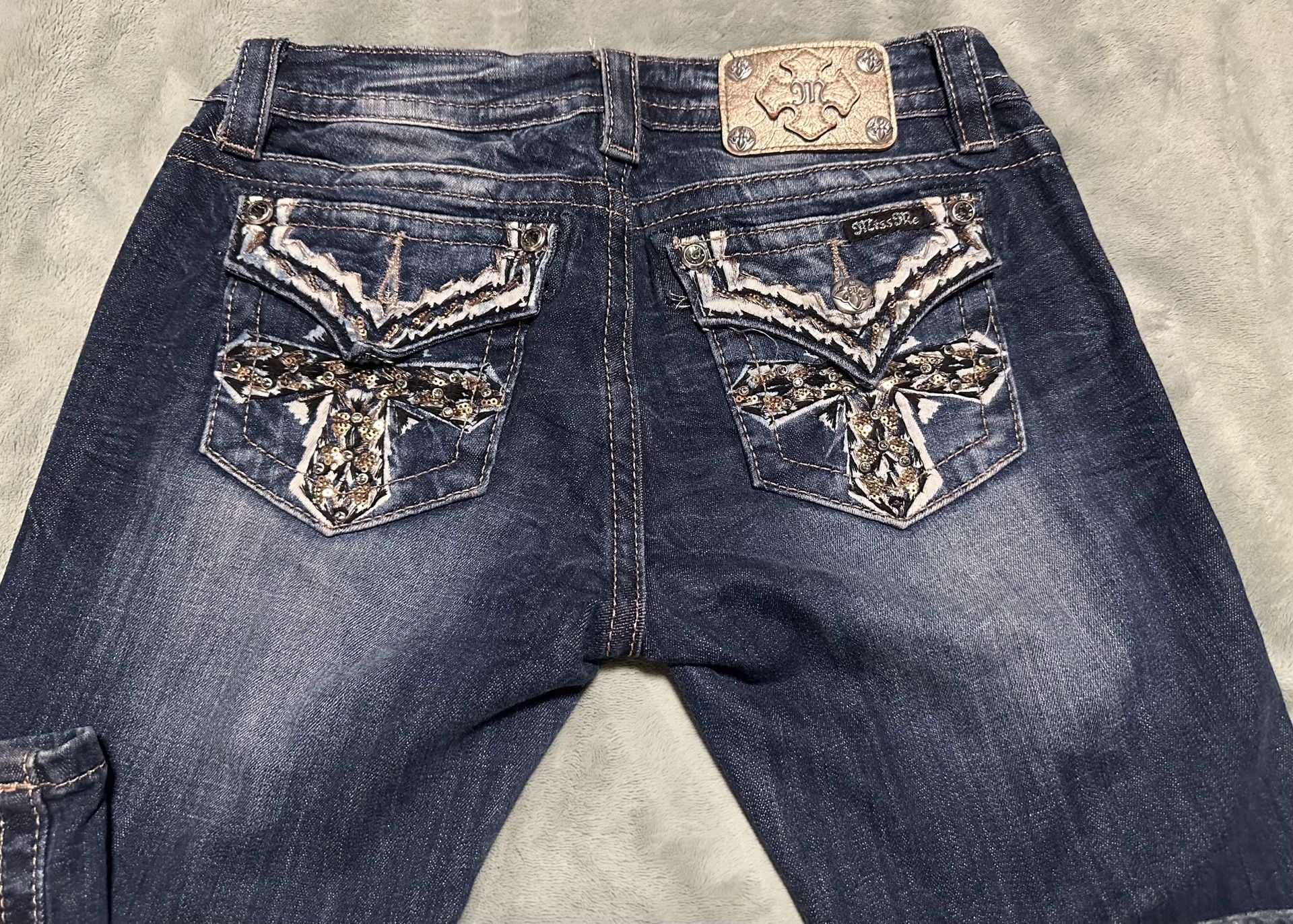 Miss Me Signature Boot Jeans Size 27 Dark Wash Denim Bootcut 7