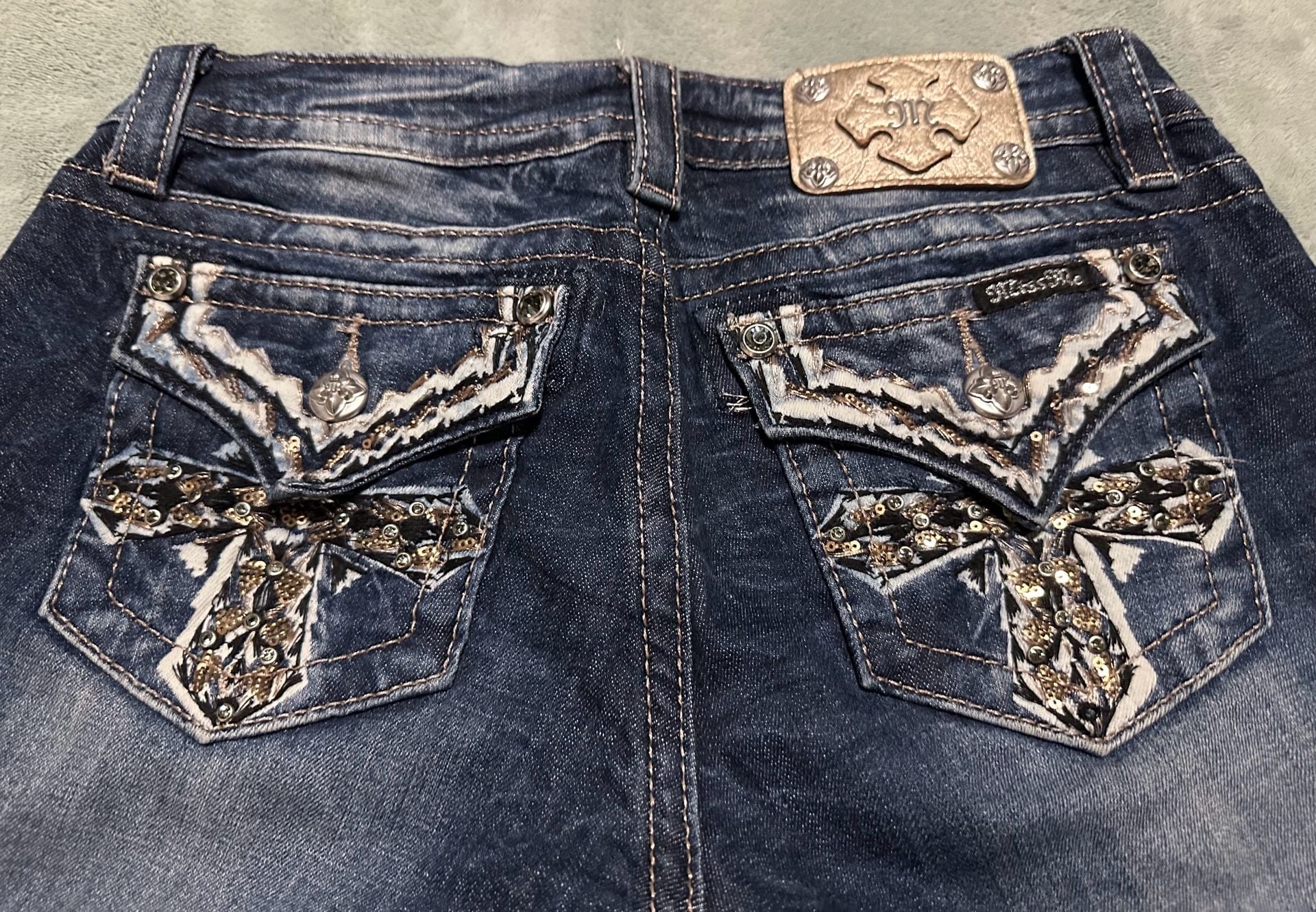 Miss Me Signature Boot Jeans Size 27 Dark Wash Denim Bootcut 8