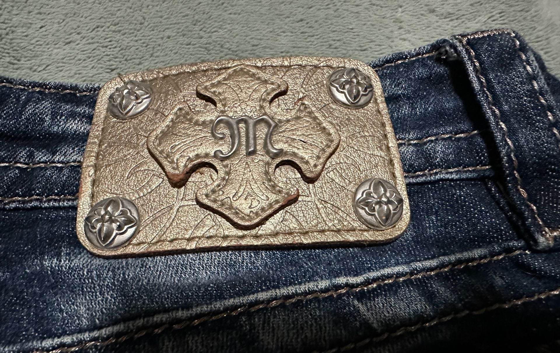 Miss Me Signature Boot Jeans Size 27 Dark Wash Denim Bootcut 11