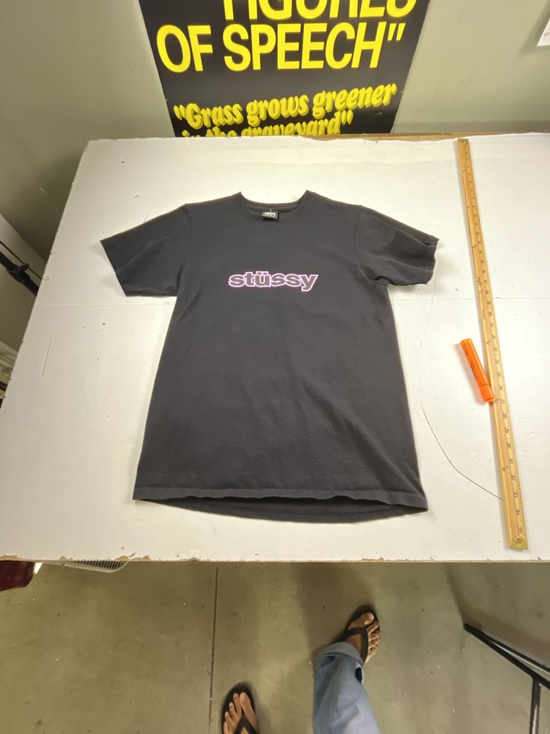 Stussy Typewriter Logo T-Shirt Size S Black 2