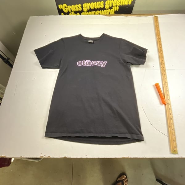Stussy Typewriter Logo T-Shirt Size S Black