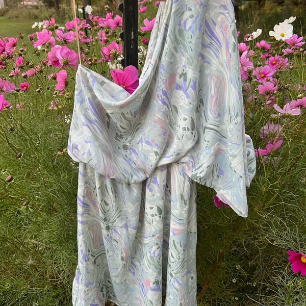 Caramela Willow Dress Size Medium Marble Print One-Shoulder