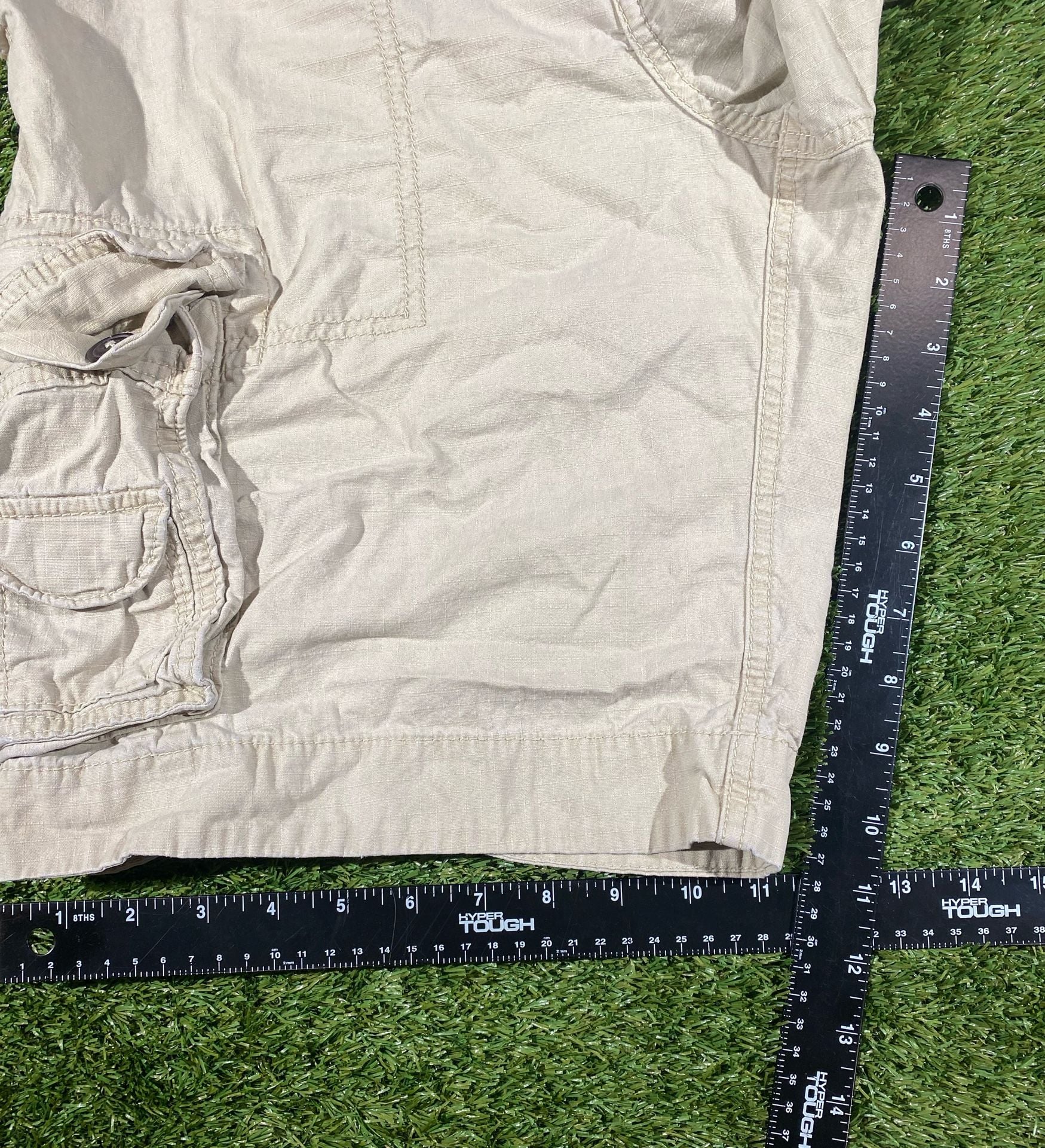 Aeropostale Cargo Shorts Size 34 Beige Cotton Utility Pockets 3