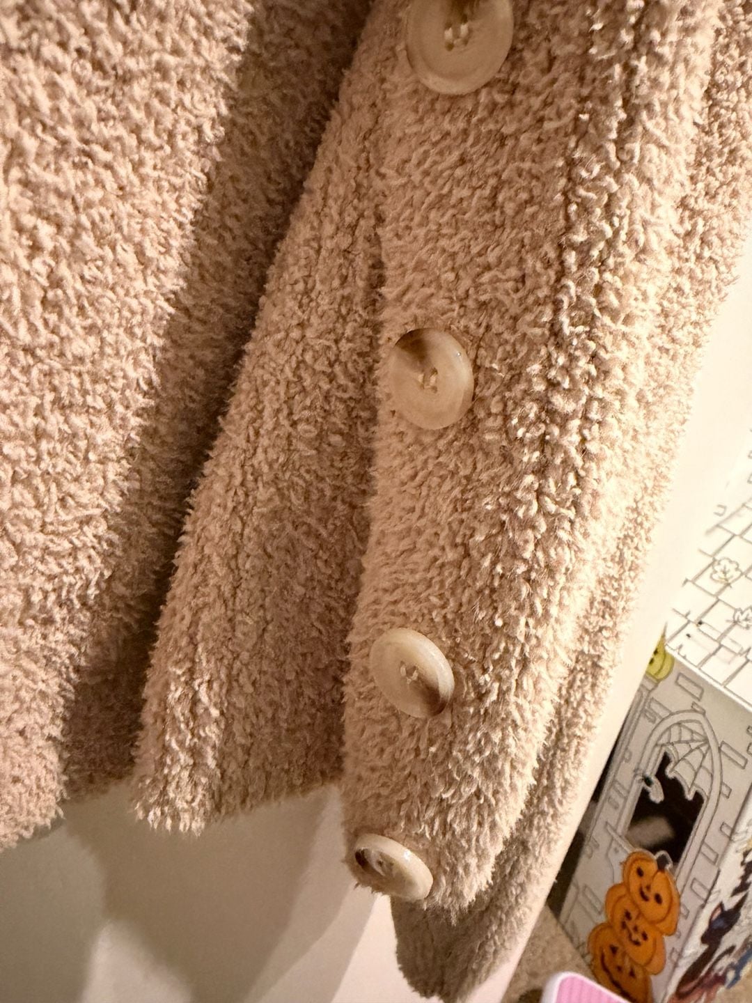 Zara Cardigan Size M Beige Boucle Knit Cropped Sweater 6