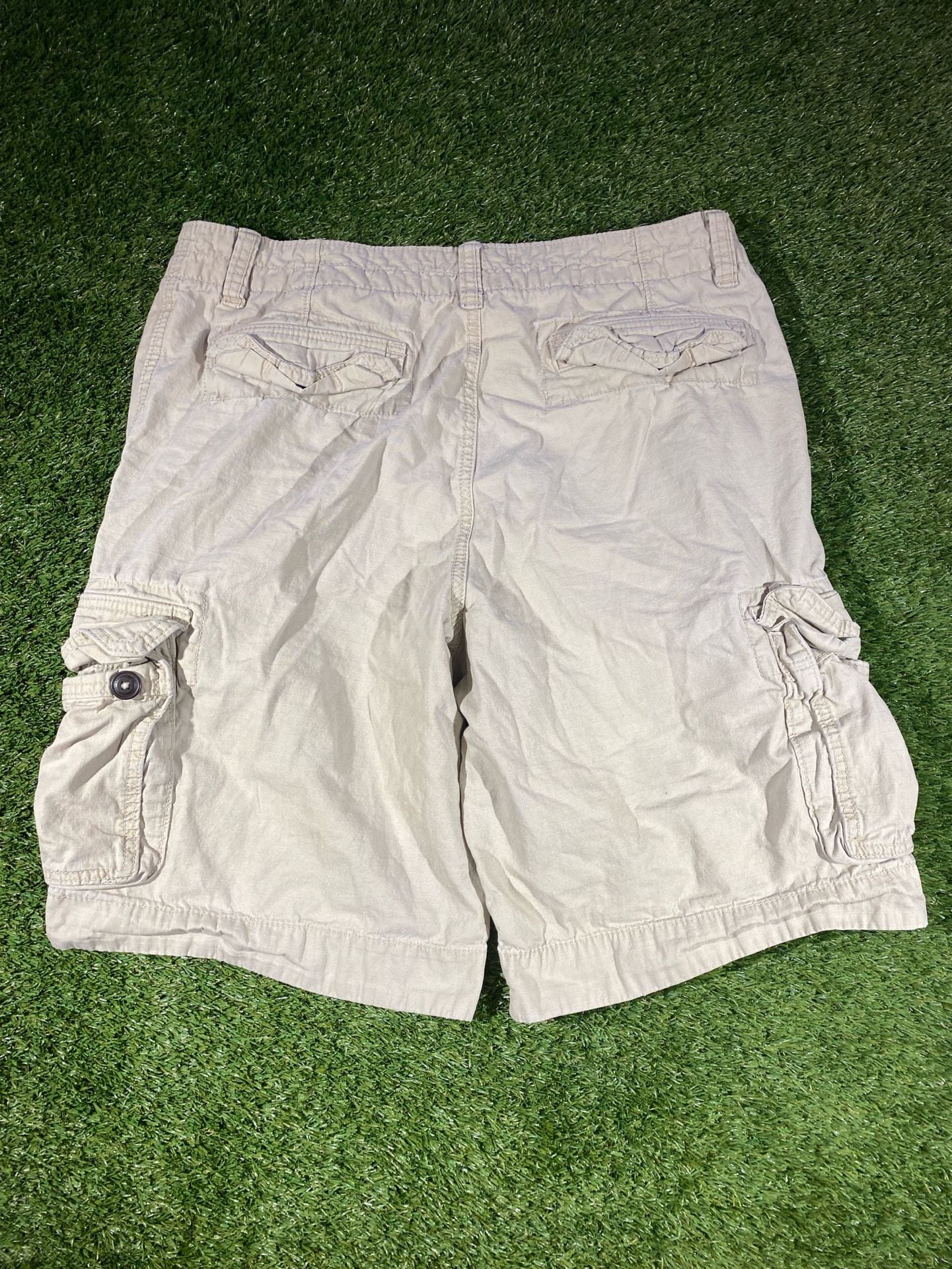 Aeropostale Cargo Shorts Size 34 Beige Cotton Utility Pockets 5