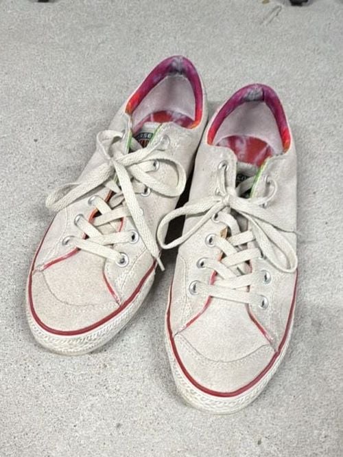 Converse Chuck Taylor All Star Size 9.5 White Suede Tie-Dye Sneakers 2