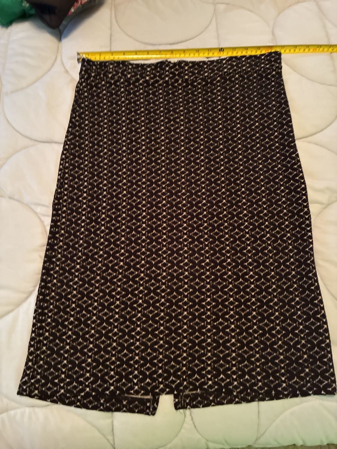 Maeve Pencil Skirt Size L Black Diamond Geometric Knit A810 2