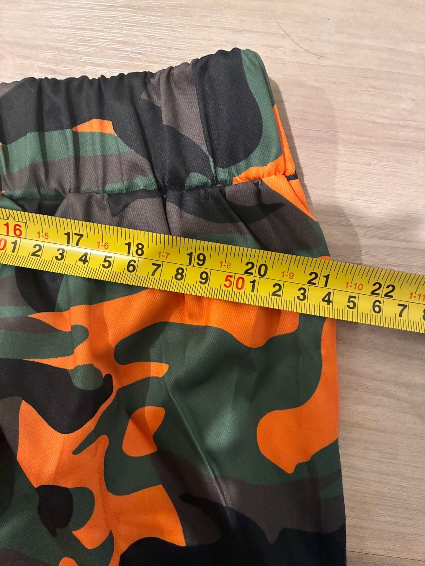 Orange Green Camo Cargo Jogger Pants Elastic Waist Streetwear 4XL 8
