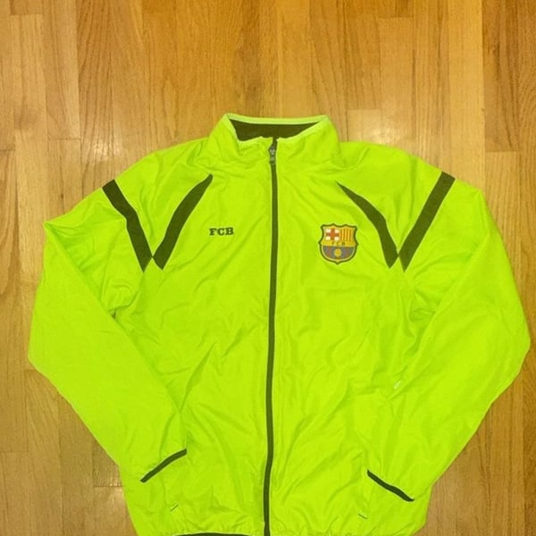 FCB Barcelona Football Soccer SIZE: M Neon Track Full Zip Men’s Jacket