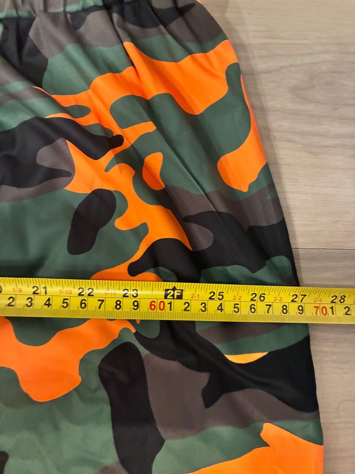 Orange Green Camo Cargo Jogger Pants Elastic Waist Streetwear 4XL 7
