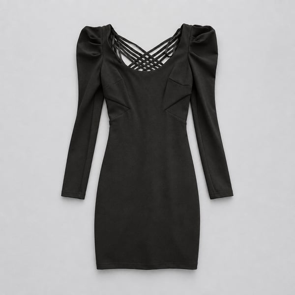 bebe Black Long Sleeve Bodycon Dress Size XS Cutout Party