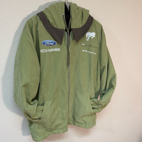 Ford Bronco Racing Jacket Sage Green Ricky Humphreys Size L