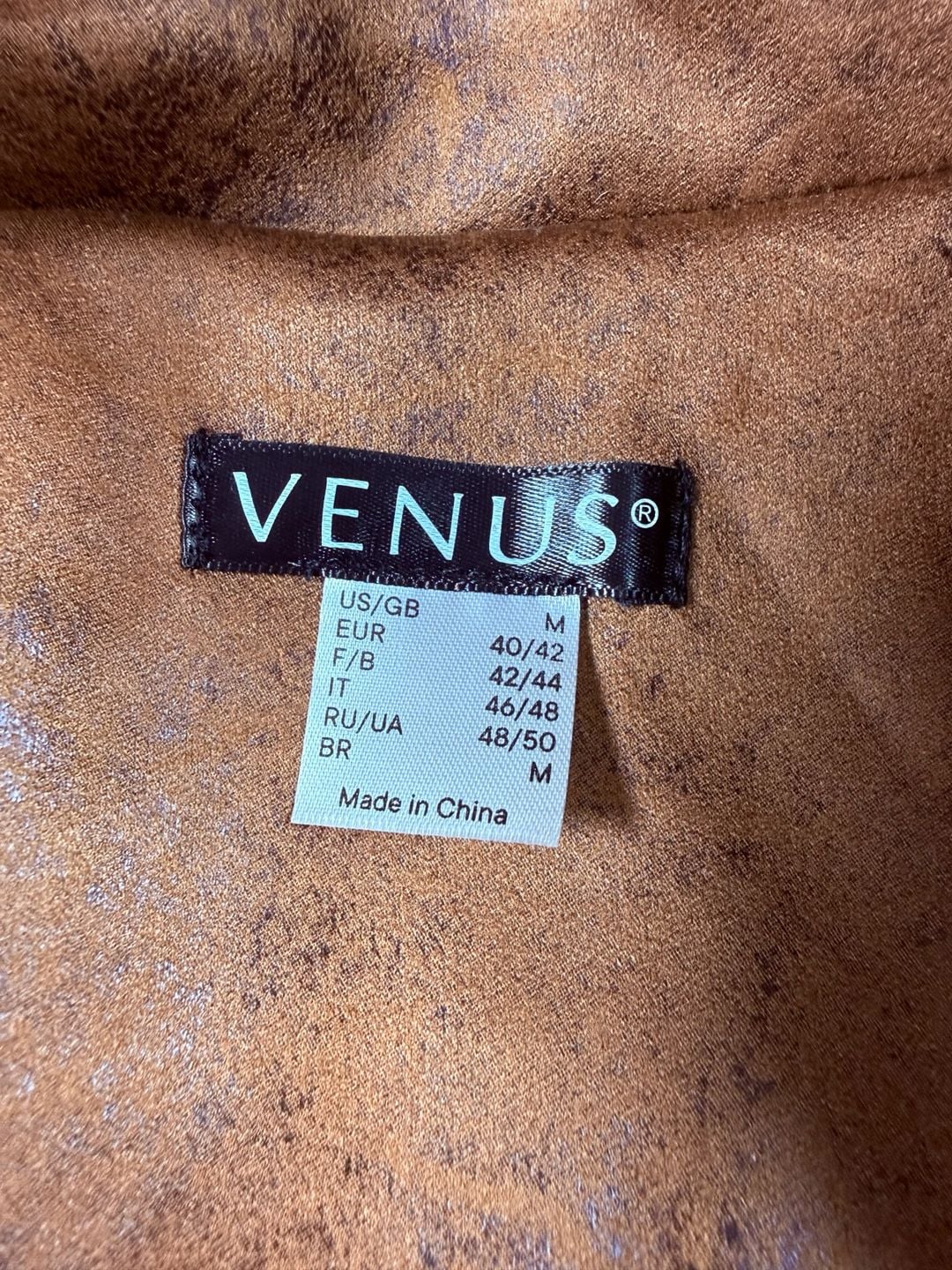 Venus Motorcycle Jacket Size M Brown Faux Leather Moto Biker 4