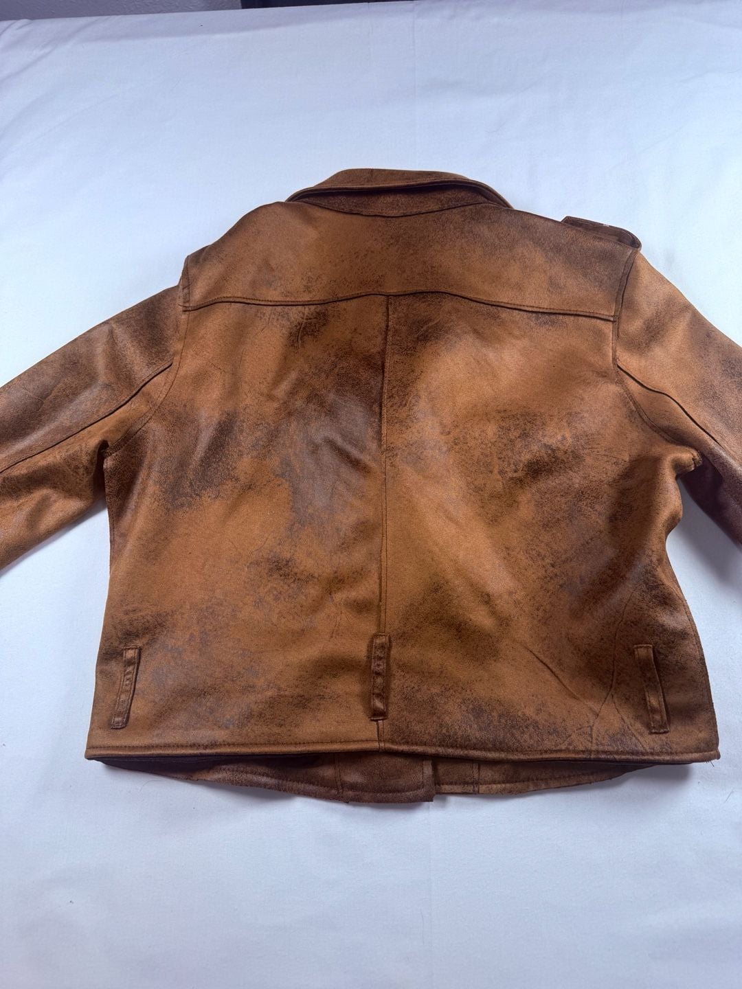 Venus Motorcycle Jacket Size M Brown Faux Leather Moto Biker 7